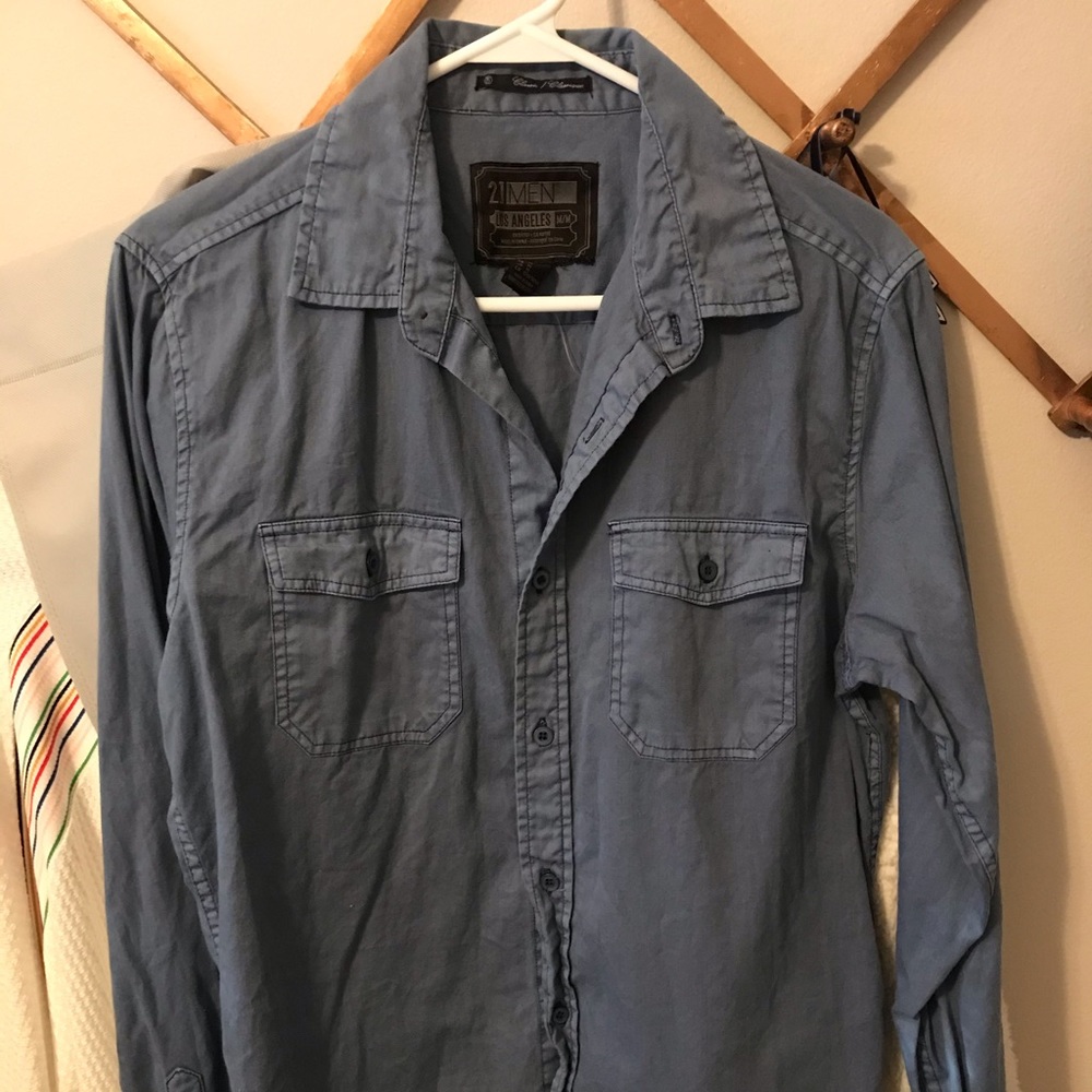 Blue Button Down Dress Shirt